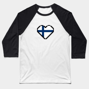 Finland Flag Pixel Art, Finnish flag pixel art Baseball T-Shirt